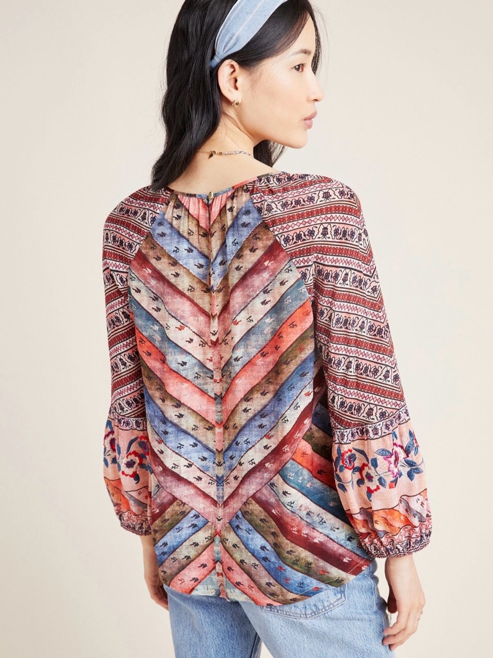 Anthropologie Uma Paesant Blouse in abstract print. Size M. - Picture 3 of 9